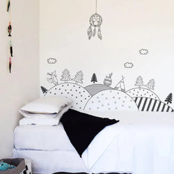 Scandinavian Mountain Wall Sticker Kids Room Decor Vinyl Decal (ONLINE ORDER ONLY)
