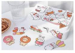 15Pcs/lot Cute Rabbit Bear Stickers PET Scrapbooking Stickers Decorative Ablum Diary For Children Stationery (ONLINE ORDER ONLY)