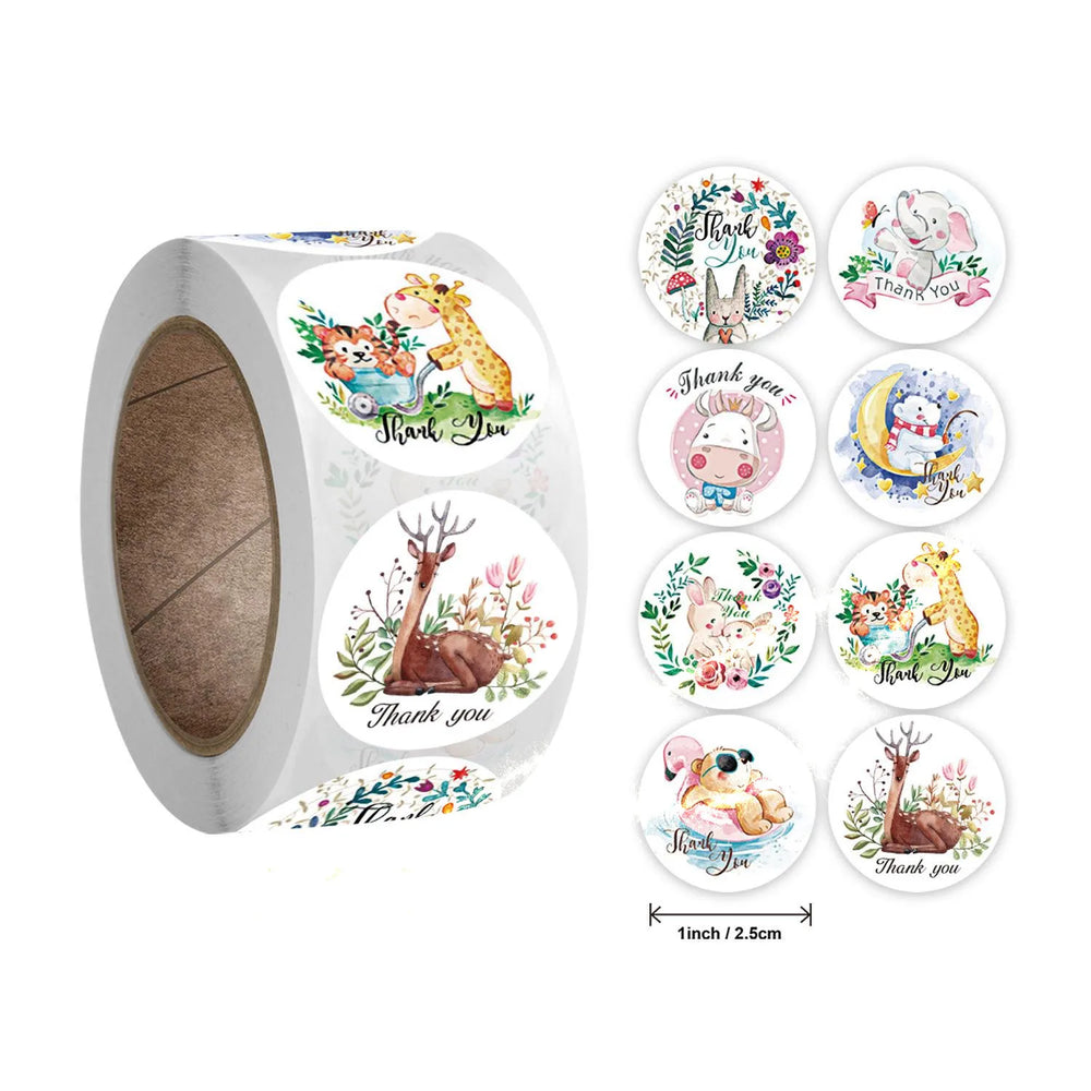 Stickers 500 Pcs/roll Teacher Rewards And Encourages Children Toys Cute Animal Stickers Sealing Stickers (ONLINE ORDER ONLY)