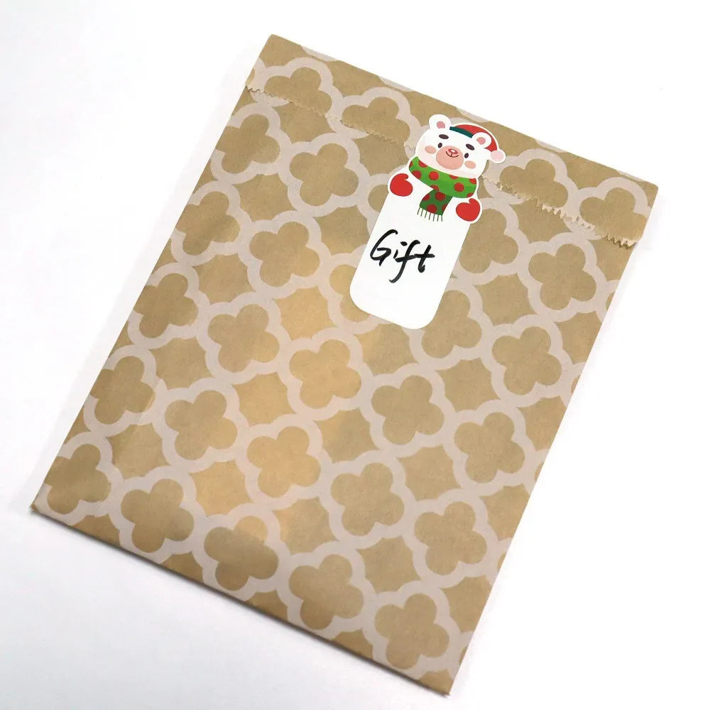 20-80Pcs Fashion Cartoon Cute Merry Christmas Stickers Labels For Gift Decorative Package Wrapping Gift Box 7*2.5CM (ONLINE ORDER ONLY)