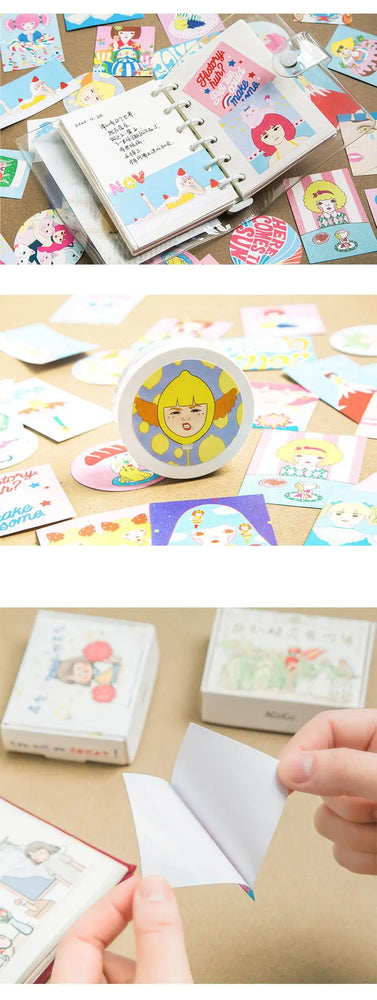 60Pcs/lot Retro Sweet Girl Stickers Scrapbooking Decorative Sticker DIY Diary Album Stick Label Kawaii Stationery (ONLINE ORDER ONLY)
