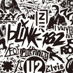 10/30/50PCS Cool Black and White Rock Band Logo Waterproof Stickers Decals Skateboard Guitar Motorcycle Phone Graffiti Sticker (ONLINE ORDER ONLY)