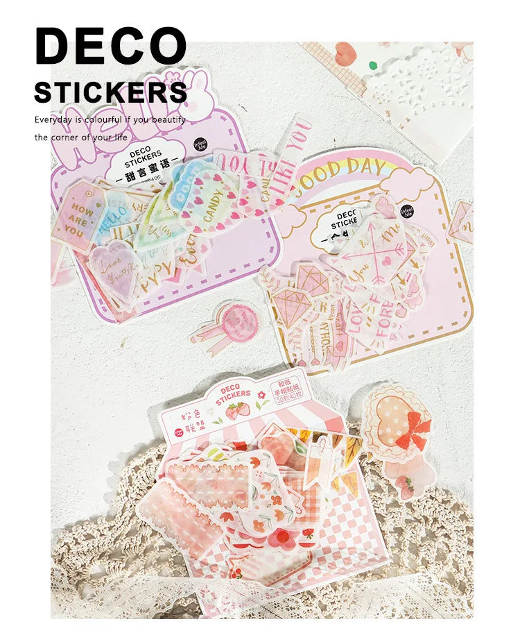 40Pcs/lot Sweet Life Series Stickers Scrapbooking Decorative Sticker DIY Diary Album Stick Label Escolar Cute Stationery Gift (Online Order Only)