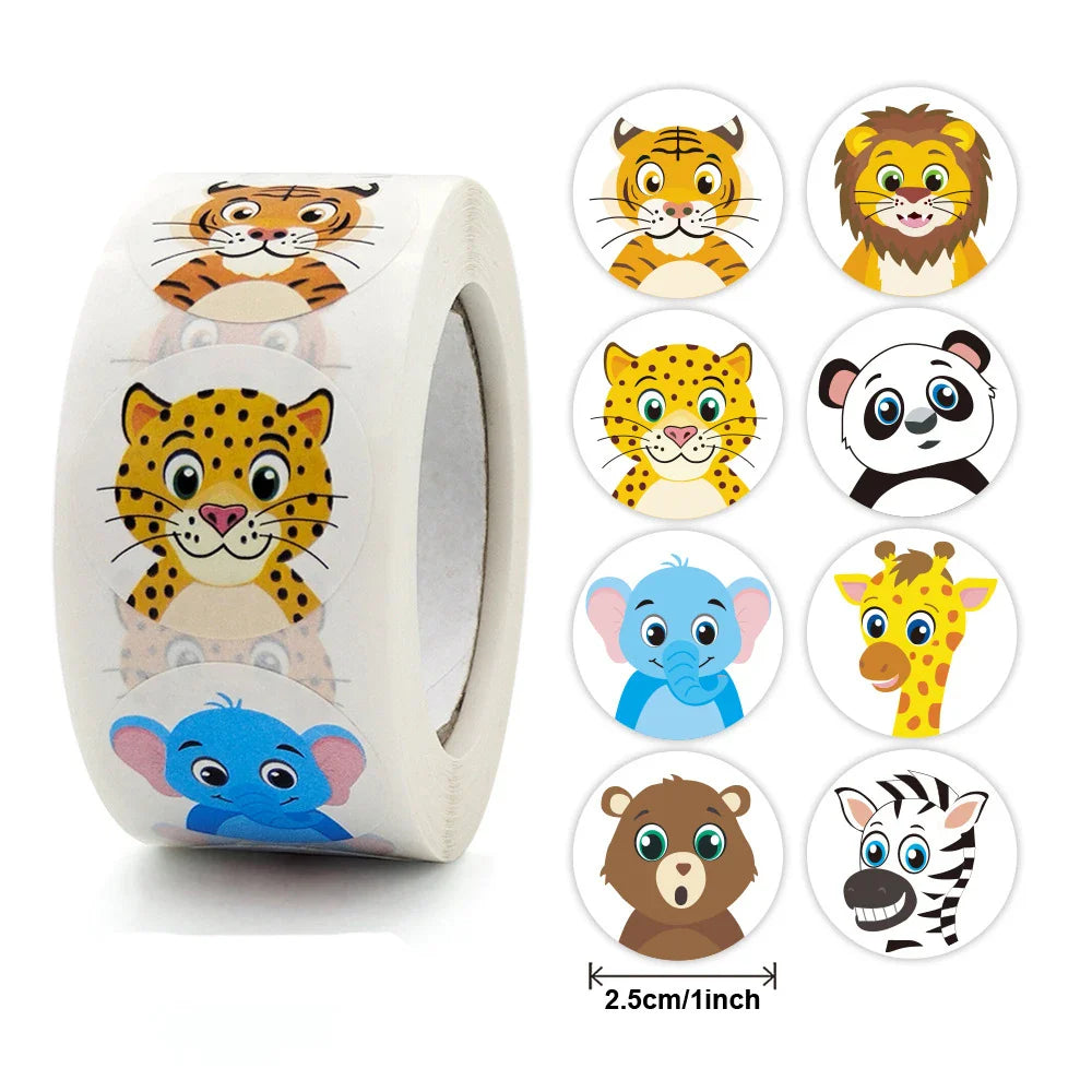 100-500pcs Reward Stickers Cute Cartoon Animal Cake Bread Labels for Children Bakery Gift Toy Scrapbooks Game Teacher Encourage (ONLINE ORDER ONLY)