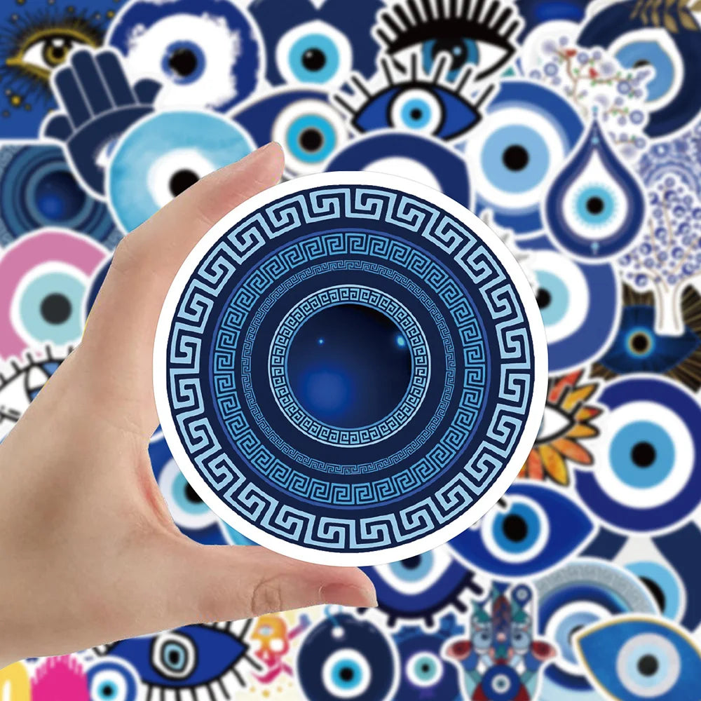 10/30/50pcs Turkish Evil Eye Graffiti Stickers Skateboard Guitar Laptop Motorcycle Luggage Bike Car Phone Cool Sticker Kid Toy (ONLINE ORDER ONLY)