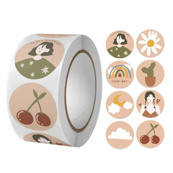 100-500pcs Round Cute Cartoon Rabbit Stickers Children Stationery Reward Stickers Gift Package Sealing Decor Labels (ONLINE ORDER ONLY)