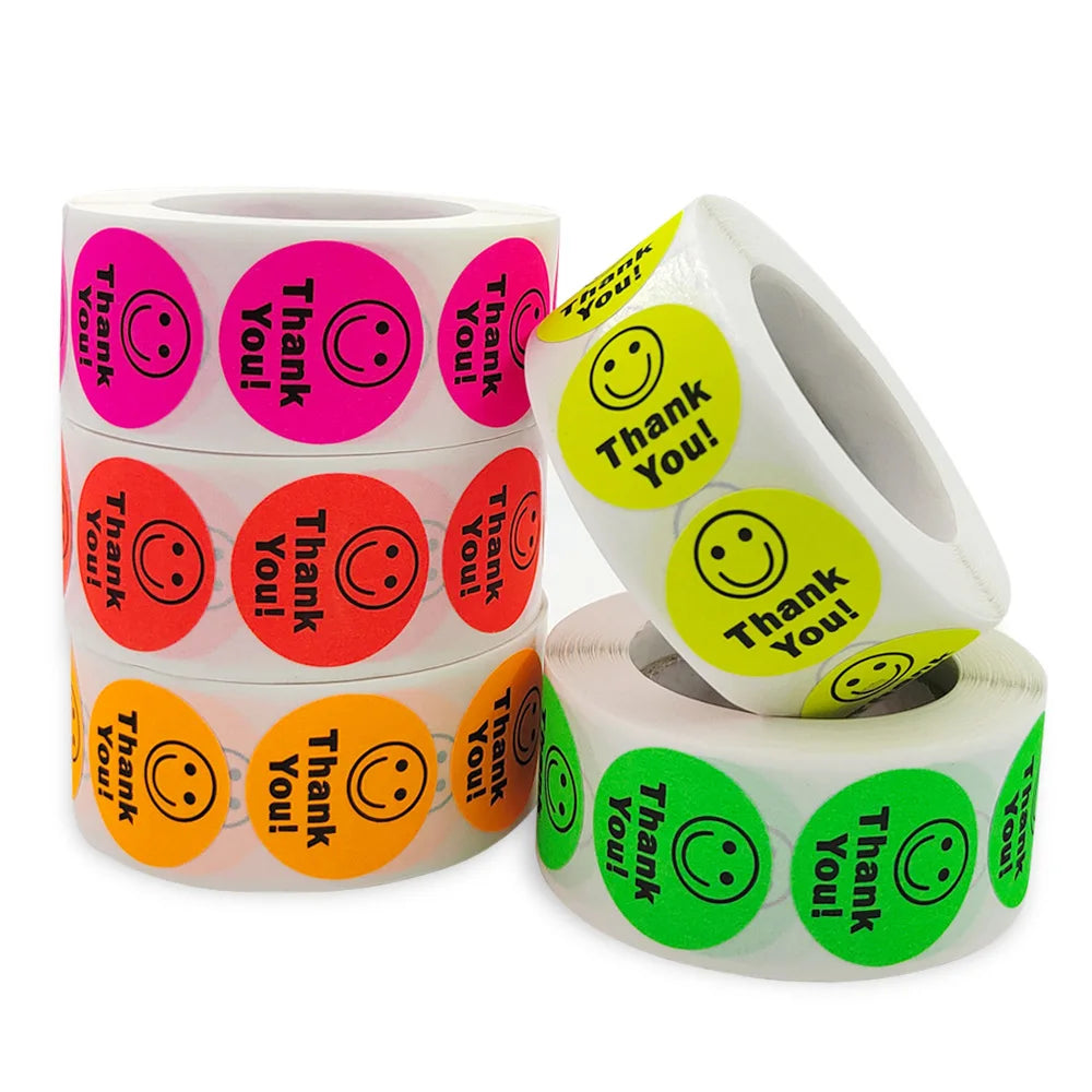 Smile Face Sticker 500 Pcs/roll For Kids Reward Sticker Yello Green Red Labels Happy Smile Face Expression Sticker Kids Toys (ONLINE ORDER ONLY)