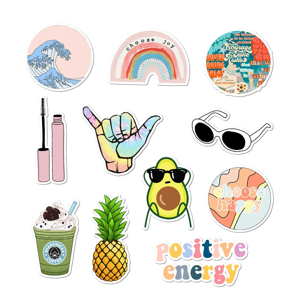 35pcs 100% Vinyl Cute Nature VSCO Girl Stickers for Water Bottles Waterproof Aesthetic Stickers for Girls Laptop Decals (ONLINE ORDER ONLY)