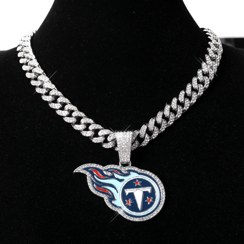 Sports Customized LOGO Pendant Necklace with Iced Out Cuban Chains for Football Fans Birthday Gifts (ONLINE ORDER ONLY)