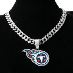 Sports Customized LOGO Pendant Necklace with Iced Out Cuban Chains for Football Fans Birthday Gifts (ONLINE ORDER ONLY)