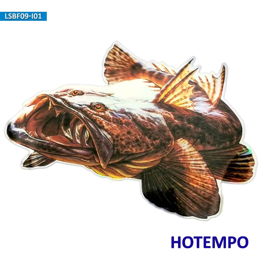 7.87inch 20cm Laser Big Size Fish Monkfish Anglerfish Laptop Motorcycle Car Stickers for Fisherman Go Fishing Waterproof Sticker (ONLINE ORDER ONLY)