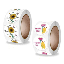 Round Sunflowe Stickers 500pcs Paper Adhesive Labels For Festival, Baby Shower Party Decorative Envelope Seal Gift Wrap (ONLINE ORDER ONLY)