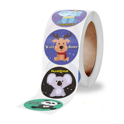 New 500 Pcs Reward Stickers Motivational Stickers Roll For Kids For School Reward Students Teachers Cute Animals Stickers Labels (Online Order Only)