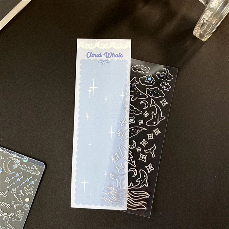 Ins Creative Laser Hot Stamping Sticker Butterfly Whale Stickers Idol Card Hand Account Decoration Stickers Kawaii Stationery (ONLINE ORDER ONLY)