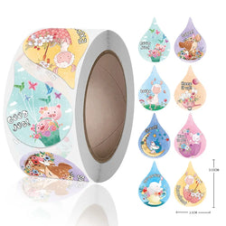 Children's Reward Stickers Inspirational Stickers Cute Animal Labels Reward Stickers Encouragement Stickers Eight Patterns A Rol (Online Order Only)
