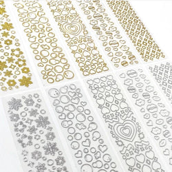 Gold Silver Butterfly Heart Cherry Series Stickers Korea Ins Hand Account Creative DIY Deco Material Stickers Stationery (ONLINE ORDER ONLY)