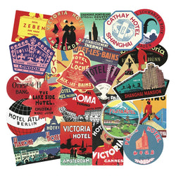 Rimowa Travel Stickers Set: 56pcs Retro Hotel Graffiti for Luggage, Laptop, Skateboard, Gifts (ONLINE ORDER ONLY)