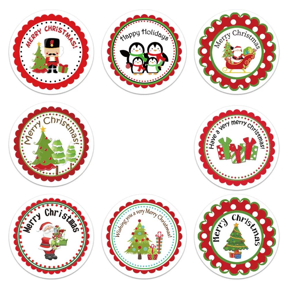 100-500PCS Merry Christmas Santa Claus Sticker Decor DIY Wrapping Gift Decoration Xmas Kids Thank You Seal Label 1inch (Online Order Only)