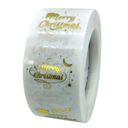 Rose Gold Merry Christmas Stickers Scrapbook 1inch 100-500pcs Sealing Label Stickers For Party DIY Packaging Stationery Stickers (ONLINE ORDER ONLY)