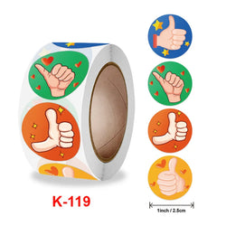 500 Pcs 1inch Praise Praise Thumbs Up Stickers Roll for Envelope Praise Reward Student Work Label Stationery Seal Lable (ONLINE ORDER ONLY)