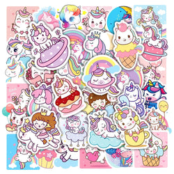 Kawaii Unicorn Stickers 10/30/50/100pcs Waterproof PVC for Guitar Laptop Luggage Phone Notebook (Online Order Only)