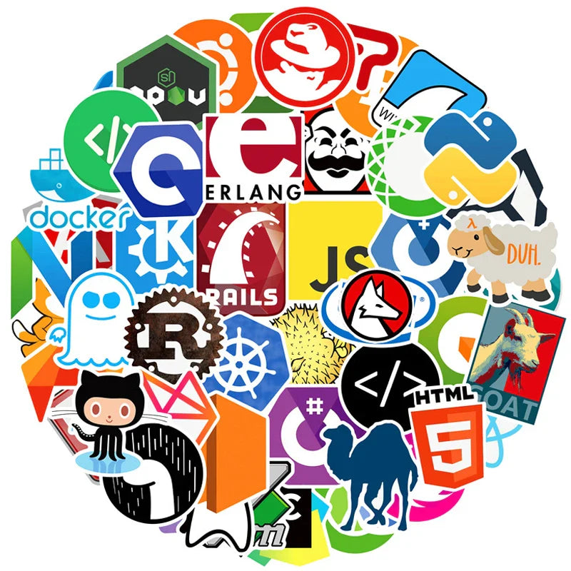 10/30/50/100pcs Programming Graffiti Stickers DIY Phone Car Laptop Helmet Skateboard Computer Waterproof Sticker Decals Kid Toy (ONLINE ORDER ONLY)