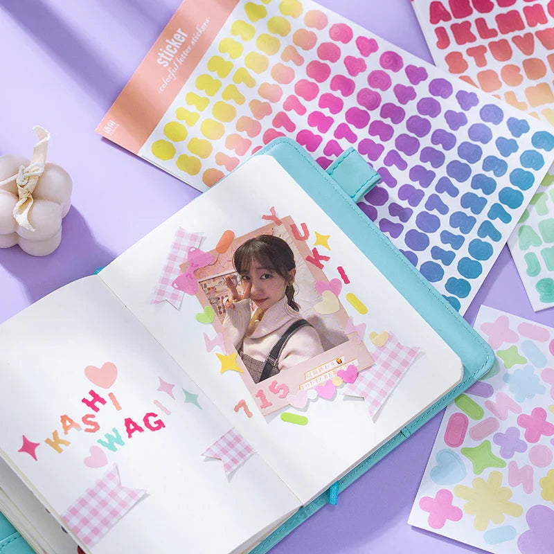 2 sheets Ins Kawaii Alphabet Letter Number Stickers Scrapbooking Decorative Sticker DIY Diary Album Stick Label Stationery (ONLINE ORDER ONLY)