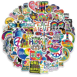 Hippie Cartoon Graffiti Stickers for Skateboard, Guitar, Suitcase, Motorcycle - 10/30/50PCS (ONLINE ORDER ONLY)
