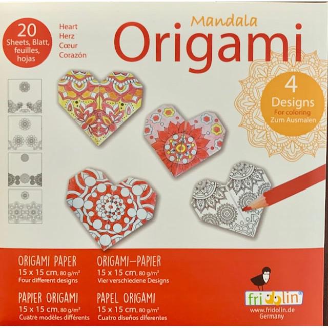 Heart Mandala Coloring Origami Kit Fridolin (ONLINE ORDER ONLY)