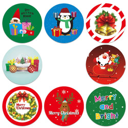 100-500Pcs Merry Christmas Sticker Christmas Party Holiday Decoration Gift Sealing Glue Baking Packaging Sticker Label 1inch (Online Order Only)