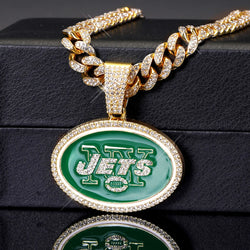 Sports Customized LOGO Pendant Necklace with Iced Out Cuban Chains for Football Fans Birthday Gifts (ONLINE ORDER ONLY)