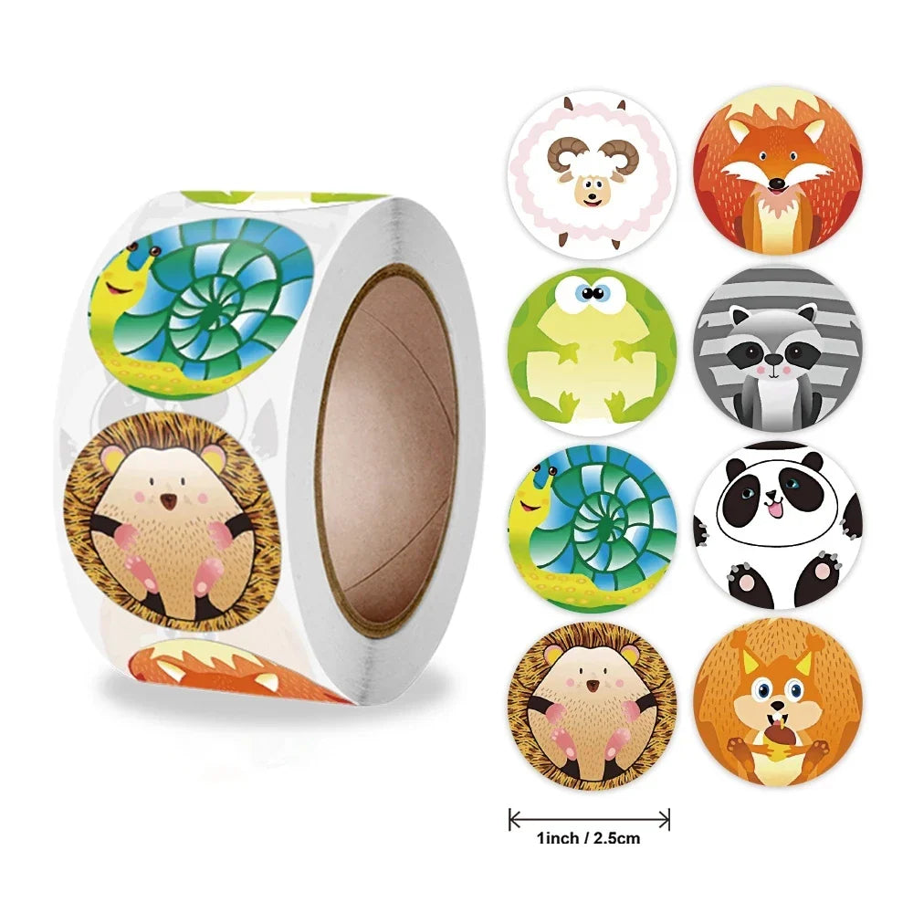 500 Pcs Reward Stickers Motivational Stickers Roll For Kids For School Reward Students Teachers Cute Animals Stickers Labels (ONLINE ORDER ONLY)