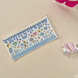 Korean ins Hot Stamping Love Ribbon Stickers Hand Account Decor DIY Collage Material Stationery Sticker Diary Album Decoration (ONLINE ORDER ONLY)