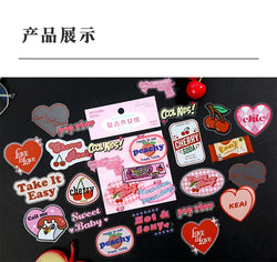 40Pcs/pack Cute Pink Girl Heart Stickers Scrapbooking Decorative Sticker Korean DIY Diary Album Stick Label Kawaii Stationery (ONLINE ORDER ONLY)