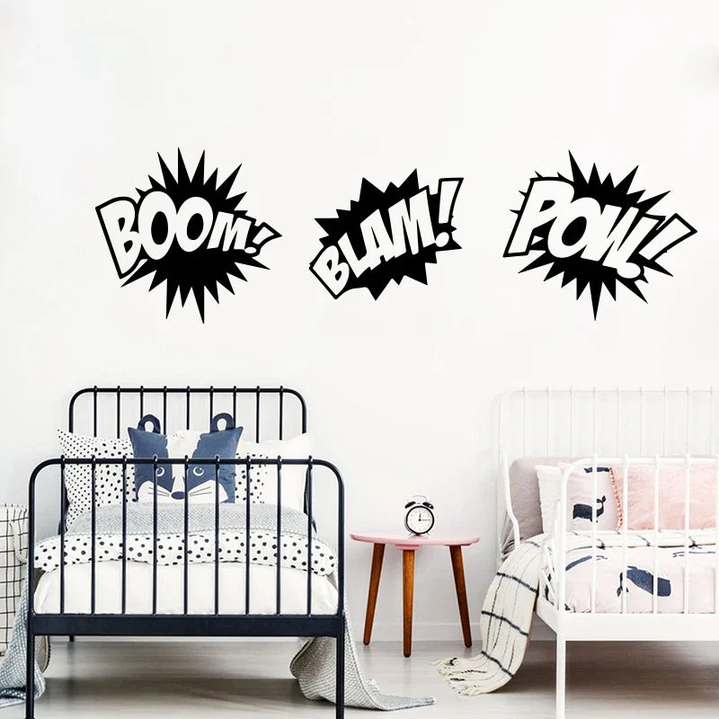 Superhero Comic Book Sounds Wall Decal Kids Room Decor (ONLINE ORDER ONLY)