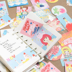 60Pcs/lot Retro Sweet Girl Stickers Scrapbooking Decorative Sticker DIY Diary Album Stick Label Kawaii Stationery (ONLINE ORDER ONLY)
