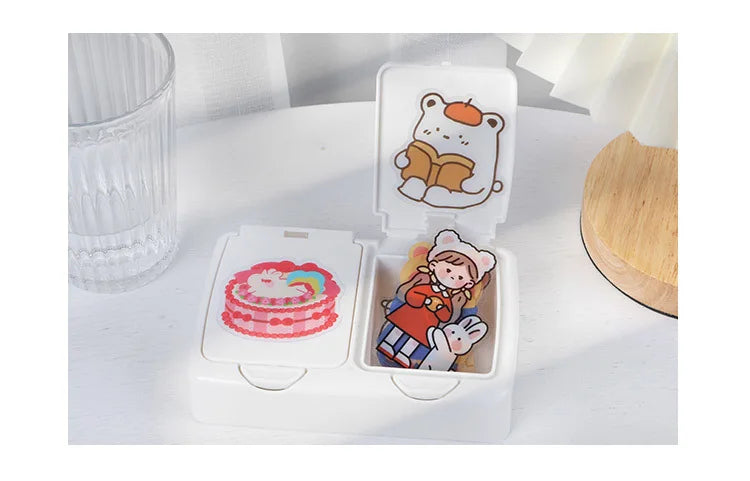 15Pcs/lot Cute Rabbit Bear Stickers PET Scrapbooking Stickers Decorative Ablum Diary For Children Stationery (ONLINE ORDER ONLY)