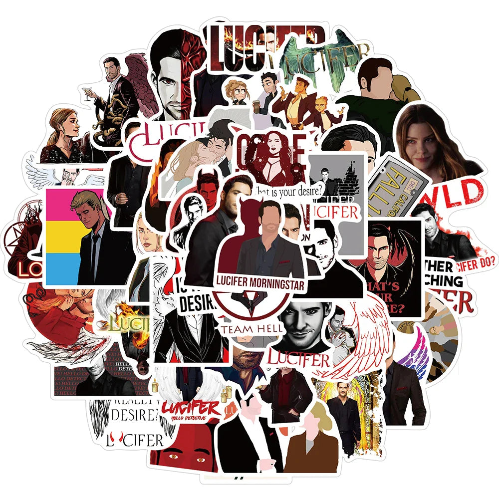 10/30/50PCS TV Show Lucifer Stickers Laptop Guitar Luggage Skateboard Bike Car Waterproof Graffiti Cool Sticker Decal Kid Toy (ONLINE ORDER ONLY)