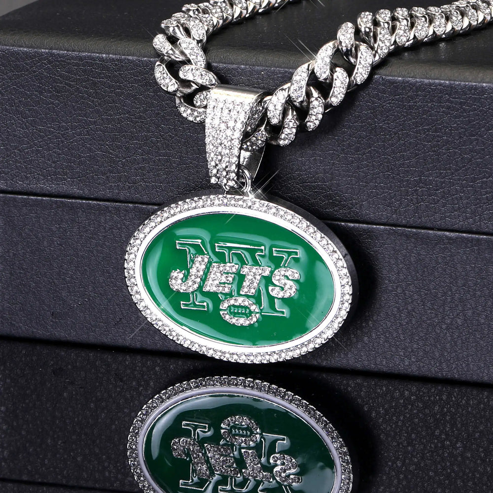 Sports Customized LOGO Pendant Necklace with Iced Out Cuban Chains for Football Fans Birthday Gifts (ONLINE ORDER ONLY)