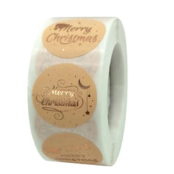 Rose Gold Merry Christmas Stickers Scrapbook 1inch 100-500pcs Sealing Label Stickers For Party DIY Packaging Stationery Stickers (ONLINE ORDER ONLY)
