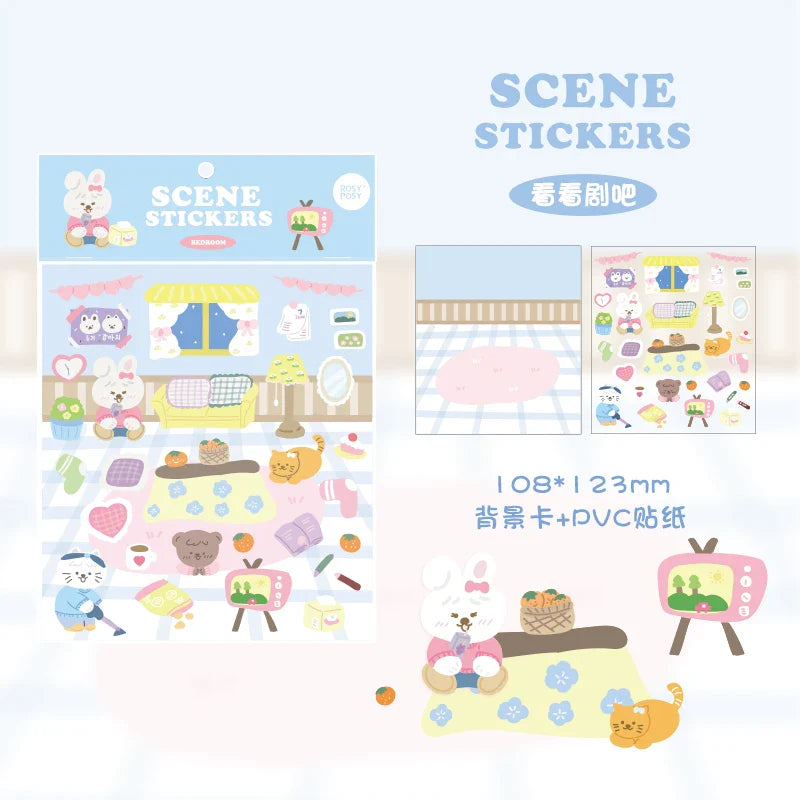 2Pcs Lovely Daily Series Stickers ins Hand Account Decoration Material Stickers Scrapbooking Stick Label Diary Album Stationery (ONLINE ORDER ONLY)