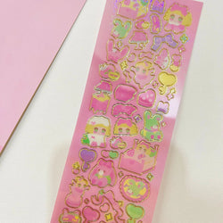 Korean Ins Kawaii Rabbit Bear Laser Sticker DIY Scrapbook Idol Card Album Stationery Happy Plan Decorative Stickers Art Supplies (ONLINE ORDER ONLY)