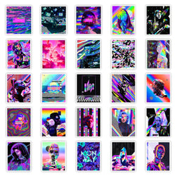10/30/50pcs Psychedelic Cool Graffiti Stickers Aesthetic DIY Skateboard Laptop Helmet Phone Luggage Car Decals Kids Sticker Toy (ONLINE ORDER ONLY)