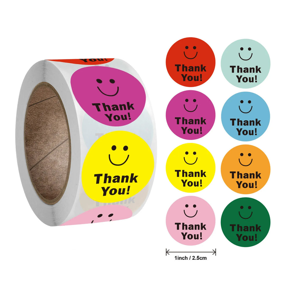 Smile Face Sticker 500 Pcs/roll For Kids Reward Sticker Yellow Dots Labels Happy Smile Face Expression Sticker Kids Toys (ONLINE ORDER ONLY)
