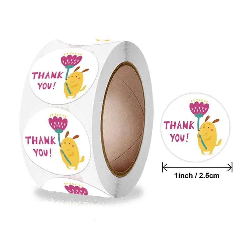 Round Stickers 500pcs Paper Adhesive Labels For Festival, Baby Shower Party Decorative Envelope Seal Gift Wrap (ONLINE ORDER ONLY)