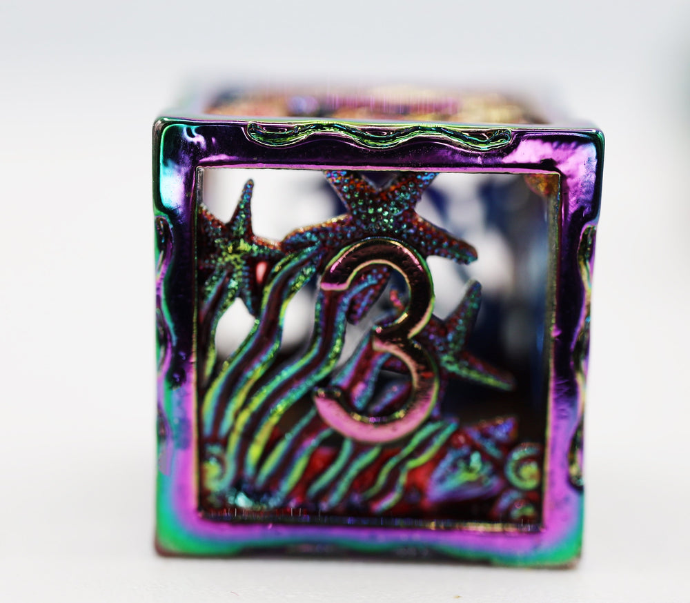 Seascape: Burnt Opal - Hollow Metal RPG Dice Set (ONLINE ORDER ONLY)