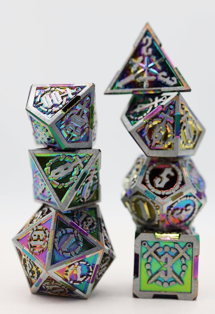Crossed Swords: Holographic Sword - Metal RPG Dice Set (ONLINE ORDER ONLY)