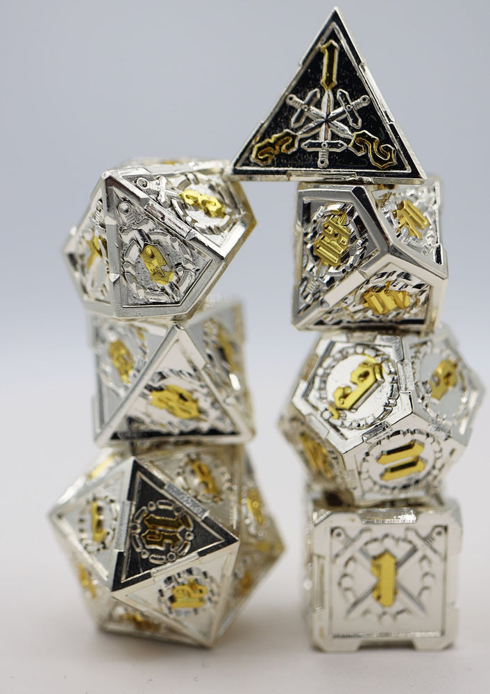Crossed Swords: Holy Sword - Metal RPG Dice Set (ONLINE ORDER ONLY)