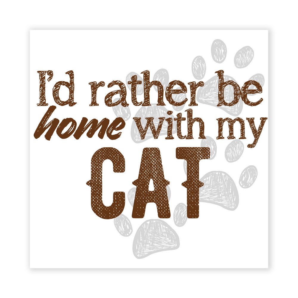 Home With My Cat Sticker (Online Order Only)