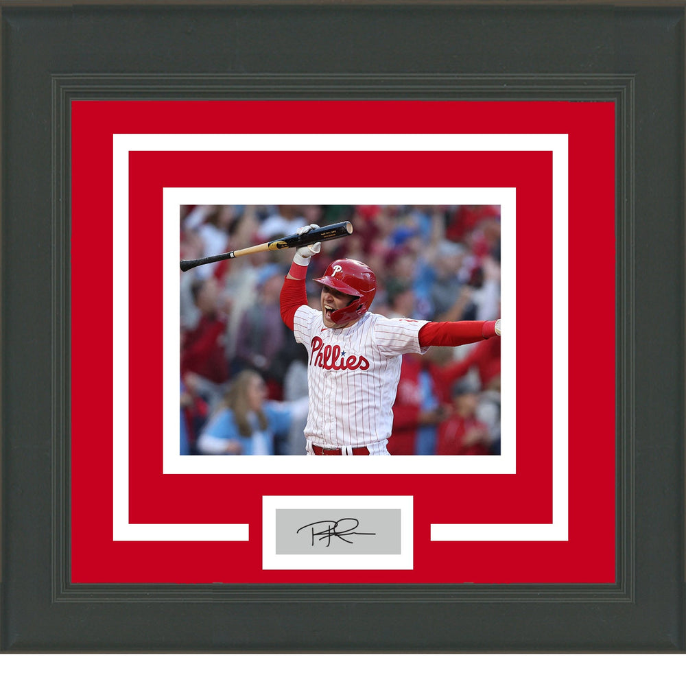 Framed Rhys Hoskins Facsimile Laser Engraved Signature Auto Philadelphia Phillies 11x14 Baseball Photo (ONLINE ORDER ONLY)